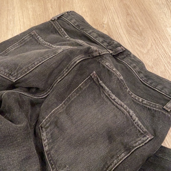 Agolde Grey/Black Button Fly Distressed Hem Jeans - Picture 4 of 5